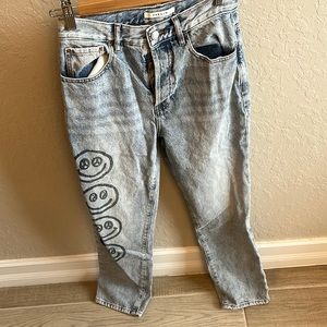 smiley face pacsun dad jeans